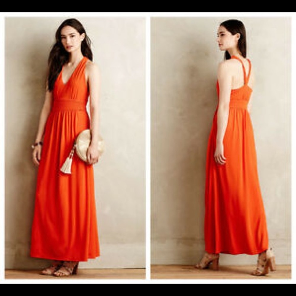 Anthropologie Yuma Maxi Dress in Orange